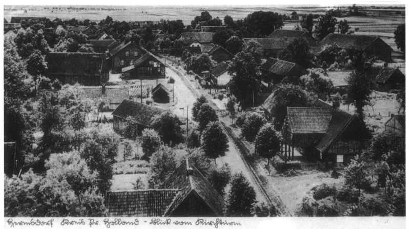 Elbląg, Na pierwszym planie znajduje się dom podcieniowy w Osieku (fot.