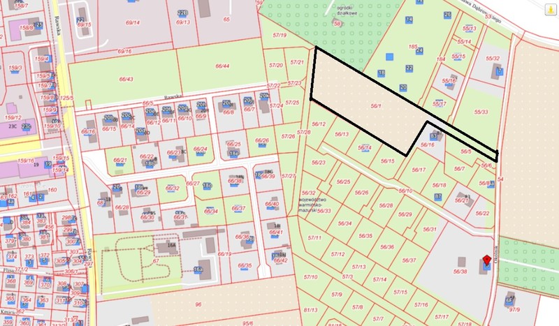 Elbląg, Działka przy ul. Okólnik ma hektar powierzchni i stanowi grunty rolne (źródło: Portal Mapowy UM Elbląg)