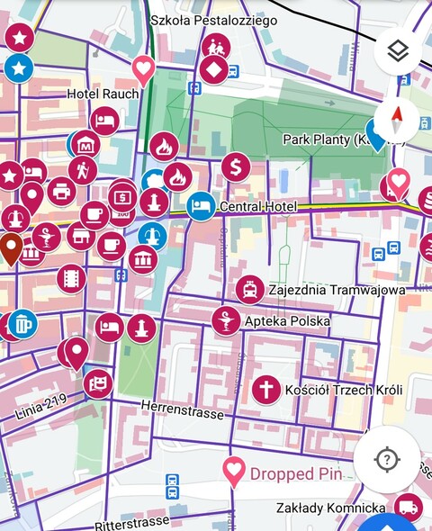 Elbląg, Mapa historycznych miejsc Elbląga przygotowywana przez pana Artura