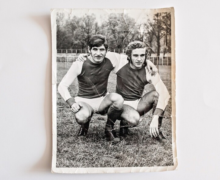 Elbląg, Jerzy Stelina (z lewej) i Krzysztof Grudziński (z arch. Marka Grudzińskiego) Elbląg, Jerzy Stelina (z lewej) i Krzysztof Grudziński (z arch. Marka Grudzińskiego)