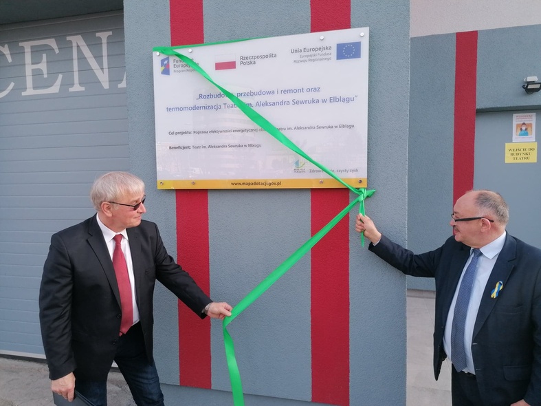 Elbląg, Mirosław Siedler i Miron Sycz przed galą podsumowali termomodernizację teatru Elbląg, Mirosław Siedler i Miron Sycz przed galą podsumowali termomodernizację teatru