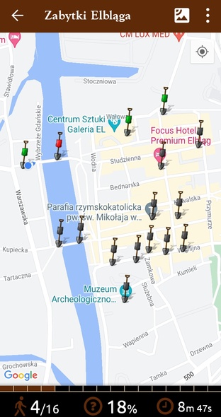 Elbląg, Początki wyprawy. Zrzut ekranu z aplikacji Elbląg, Początki wyprawy. Zrzut ekranu z aplikacji