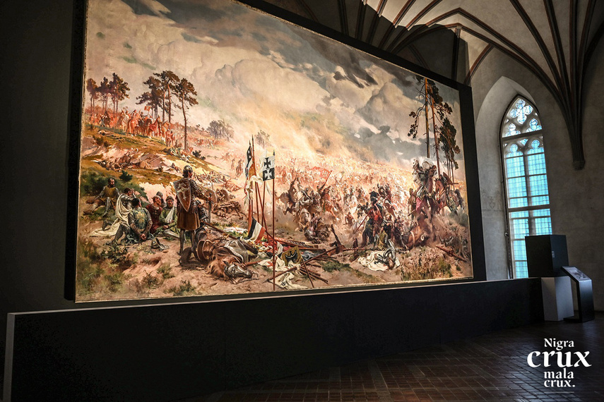 Elbląg, Obraz Zygmunta Rozwadowskiego i Tadeusza Popiela „Panorama bitwy pod Grunwaldem” można oglądać w Muzeum Zamkowym w Malborku Elbląg, Obraz Zygmunta Rozwadowskiego i Tadeusza Popiela „Panorama bitwy pod Grunwaldem” można oglądać w Muzeum Zamkowym w Malborku