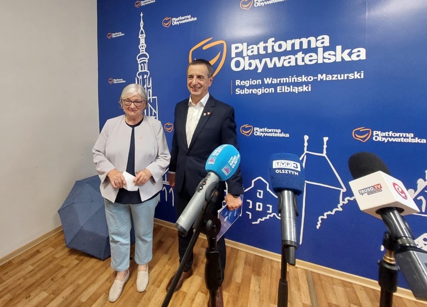 Elbląg, Konferencja prasowa parlamentarzystów KO,