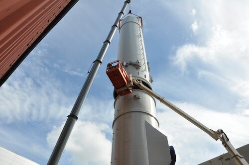 Elbląg, Montaż komina układu kogeneracyjnego w EC Elbląg