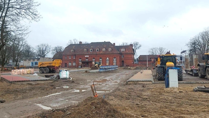 Elbląg, Remont placu dworcowego w Pasłęku zdjęcie z marca 2025, Elbląg, Remont placu dworcowego w Pasłęku zdjęcie z marca 2025,
