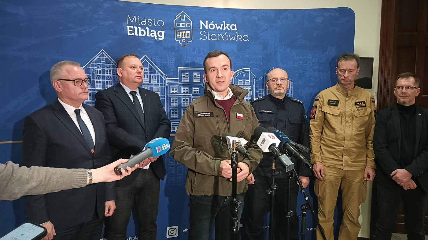 Elbląg, Konferencja prasowa po posiedzeniu Wojewódzkiego Sztabu Kryzysowego