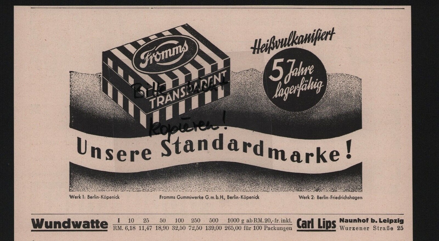 Elbląg, Reklama frommsów; źródło: ebay.de