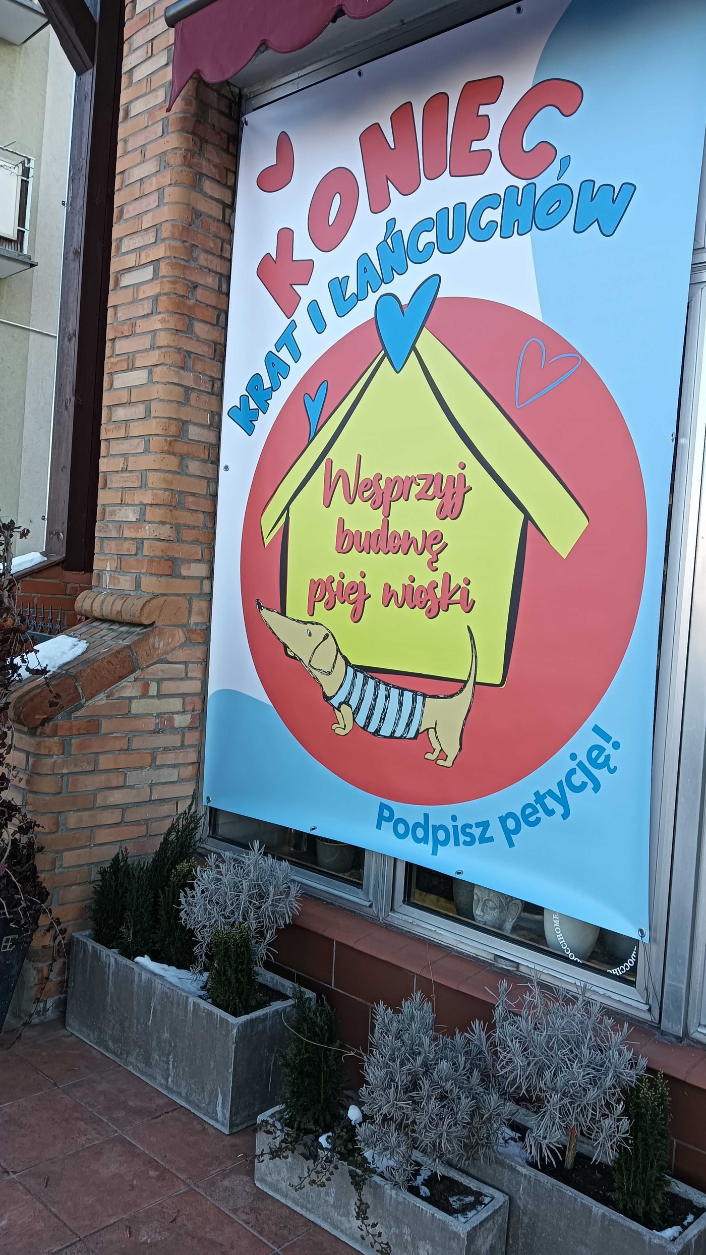 Elbląg, Plakat promujący akcję na temat Psiej Wioski