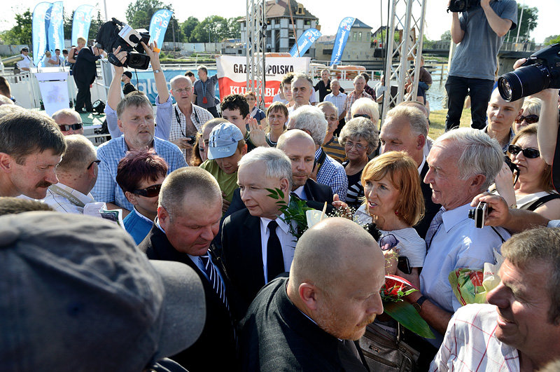 Elbląg, Jarosław Kaczyński podczas spotkania z mieszkańcami