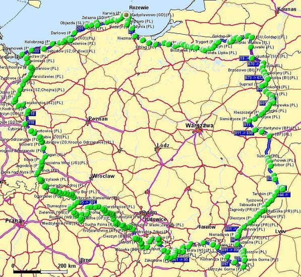 Elbląg, Trasa maratonu wiedzie jak najbliżej granic Polski (źródło: marecki. home.pl) Elbląg, Trasa maratonu wiedzie jak najbliżej granic Polski (źródło: marecki. home.pl)