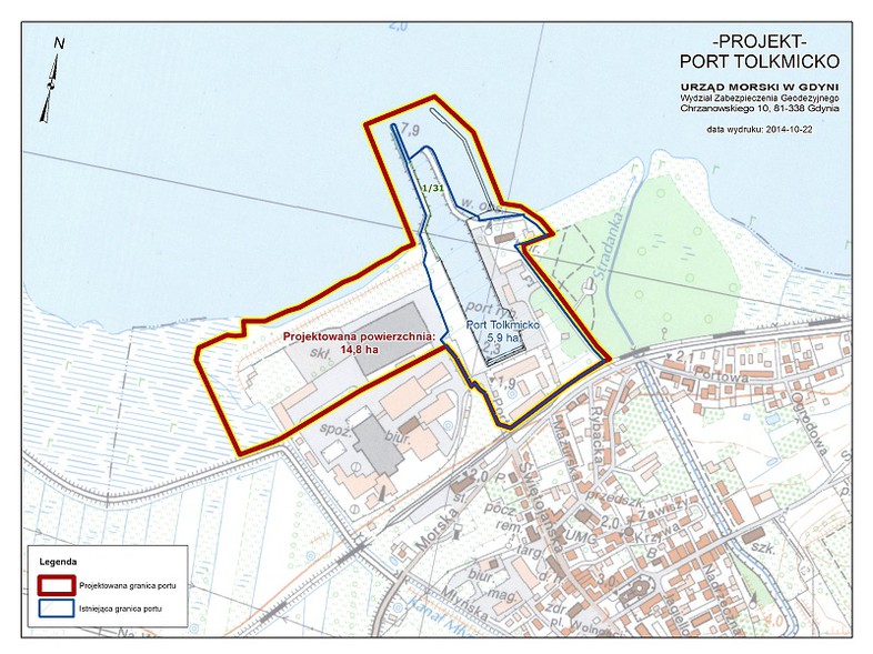 Elbląg, Port przed i po powiększeniu na projekcie przygotowanym przez Urząd Morski w Gdyni Elbląg, Port przed i po powiększeniu na projekcie przygotowanym przez Urząd Morski w Gdyni