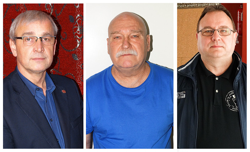 Elbląg, Wąsy zapuszczają Mirosław Siedler, Janusz Salmonowicz i Dariusz Łapkowski Elbląg, Wąsy zapuszczają Mirosław Siedler, Janusz Salmonowicz i Dariusz Łapkowski