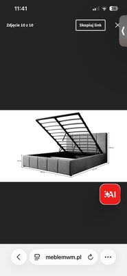 Elbląg Łóżko sypialniane tapicerowane 180x200 wraz z materacem. Materac piankowo sprężynowy. Łóżko użytkowane rok