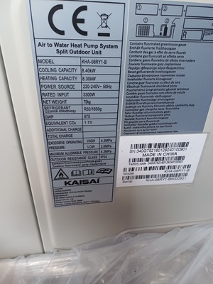 Elbląg Sprzedam pompę ciepla kaisai jednostka zewnetrzna KHA8RY1B