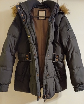 Elbląg NOWA kurtka ESPRIT rozmiar z metki 40 ale pasuje bardziej na 38,puch naturalny, ciepła, lekka, wygodna, ciemny