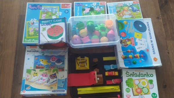 Elbląg Oddam puzzle, kulki sensoryczne, gry za czekoladę