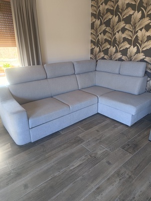 Elbląg Sprzedam duży 2 letni narożnik opuszczane zagłówki kolor jasny szary