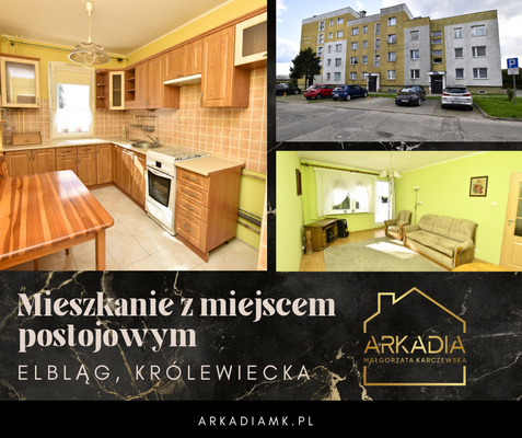 Elbląg :: Biuro nieruchomości ARKADIA :: Mieszkanie ul. KrólewieckaPiętro: 2  Liczba pokoi: 3 Powierzchnia: 58,20