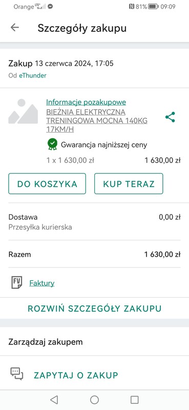 Elbląg Sprzedam nową raz użytą i złożoną bieżnie składaną do biegania elektryczna do biegania 140 kilo aplikacja