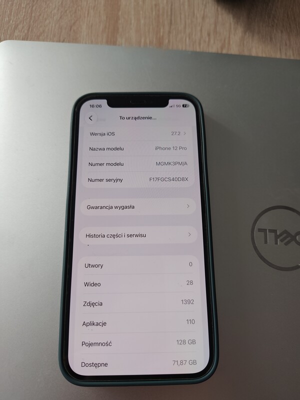Elbląg Sprzedam telefon iPhone 12 Pro o pojemności 128 GB. Telefon jest sprawny, ale ma pobite plecki. Oczywiście, nie