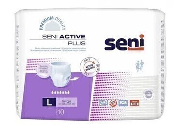 Elbląg Sprzedam 3 opakowania majtek chłonnych Seni Active Plus, rozmiar L. W każdym opakowaniu 10 szt. Cena za 1