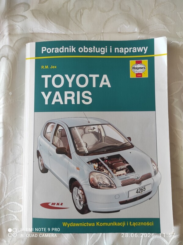 Elbląg Sprzedam książkę :
Toyota Yaris - poradnik obsługi i naprawy. 
Poradnik serwisowy do Toyoty Yaris I (P1).