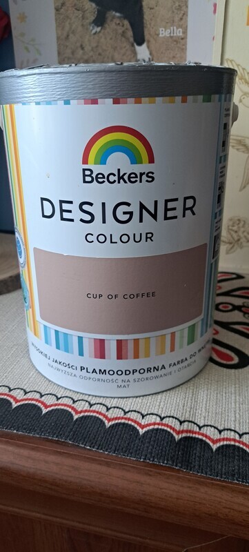 Elbląg Sprzedam farbę Beckers Designer Colour, kolor Cup of coffee, puszka 5l, termin ważności 2028/08/01,cena 130 zł