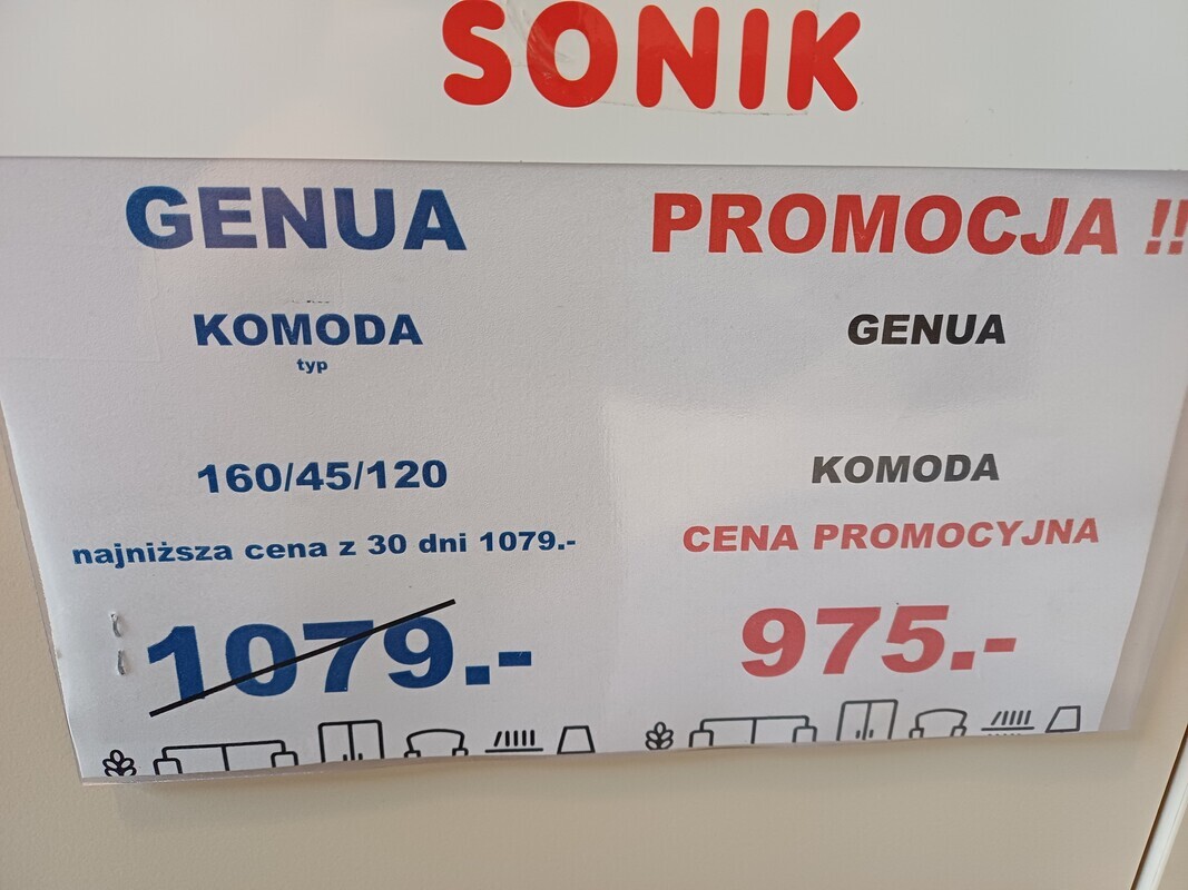 Elbląg SPRZEDAM KOMODĘ KUPIONA W SONIKU PARĘ DNI TEMU, NIESTETY ŻLE ZMIERZYŁAM A NIESTETY NIE MOGĘ WYMIENIĆ NA
