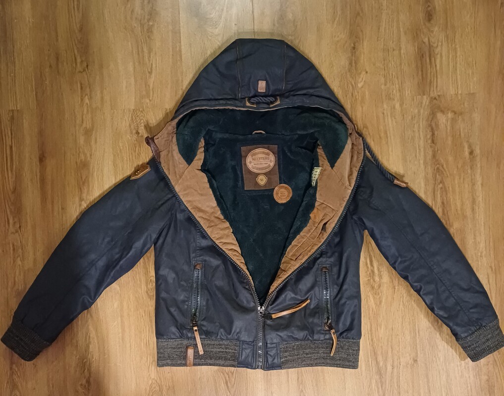 Elbląg Kurtka NAKETANO, kolor grafit, ocieplana misiem, stan doskonały