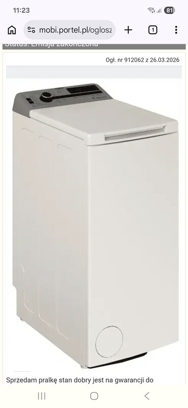 Elbląg Oddam za kawę rozpuszczalną pralkę whirlpool 100% sprawna na gwarancji jedyny mankament to delikatna rdza u