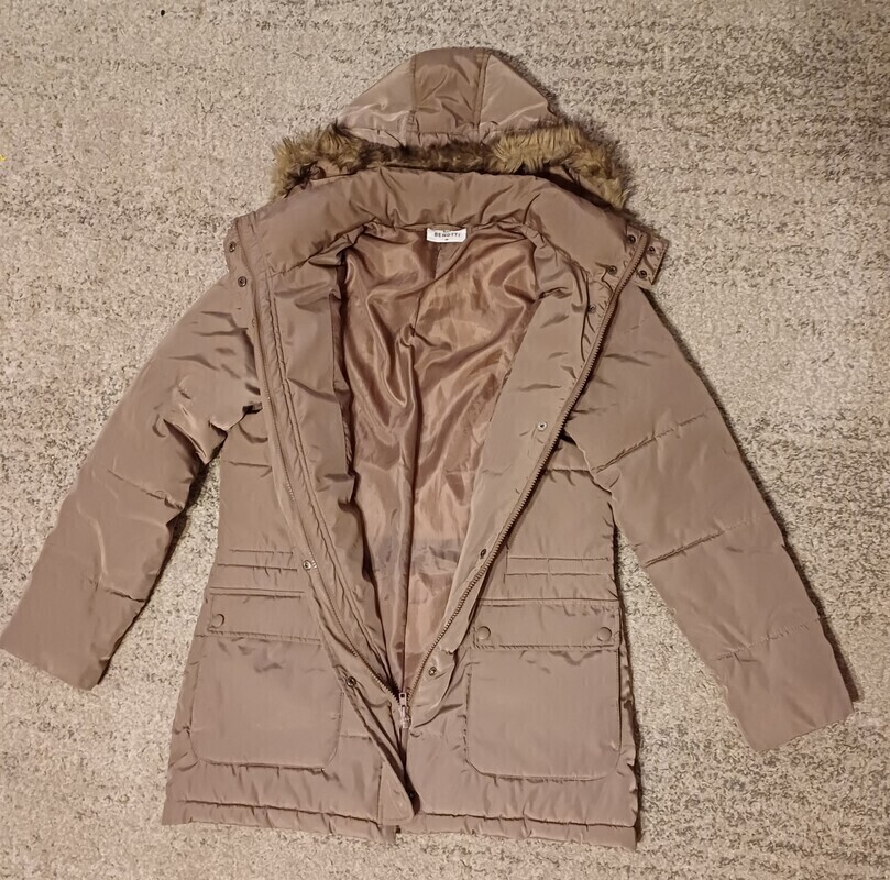 Elbląg Kurtka zimowa damska Gina Benotti rozmiar 38 stan idealny jak nowa, ciepła I lekka kolor kawa latte