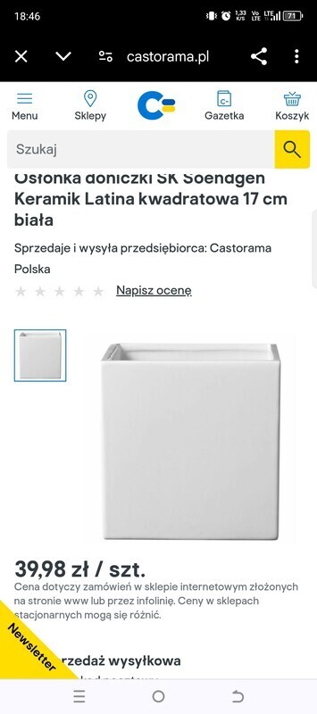 Elbląg Witam Osłonka ceramiczna na kwiata