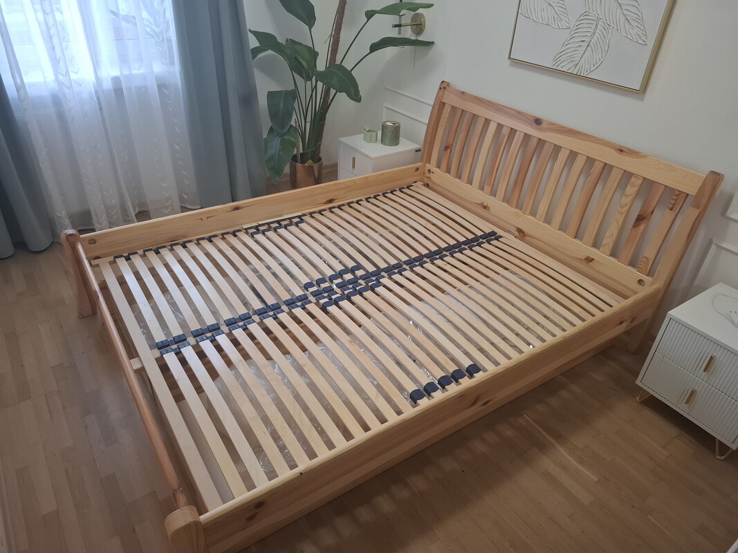 Elbląg Solidne, drewniane łóżko sosnowe o wymiarach 160x200 cm ze stelażem i dwoma szufladami (szuflady na kółkach,