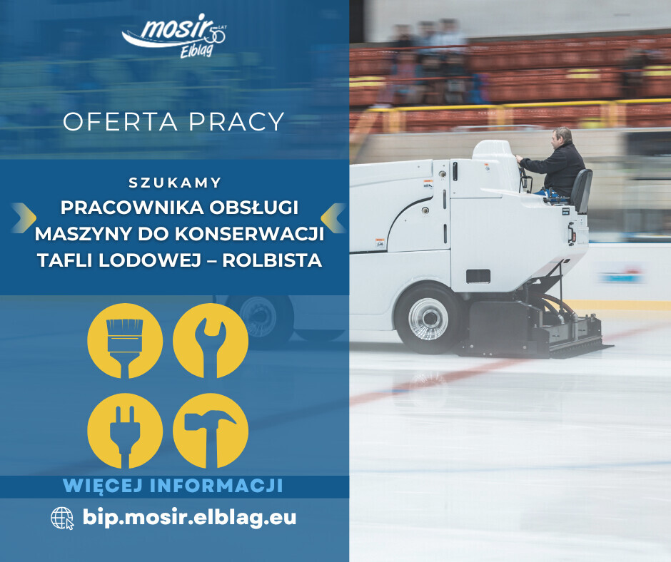 Elbląg Miejski Ośrodek Sportu i Rekreacji w Elblągu poszukuje kandydata na stanowisko:pracownik obsługi maszyny do