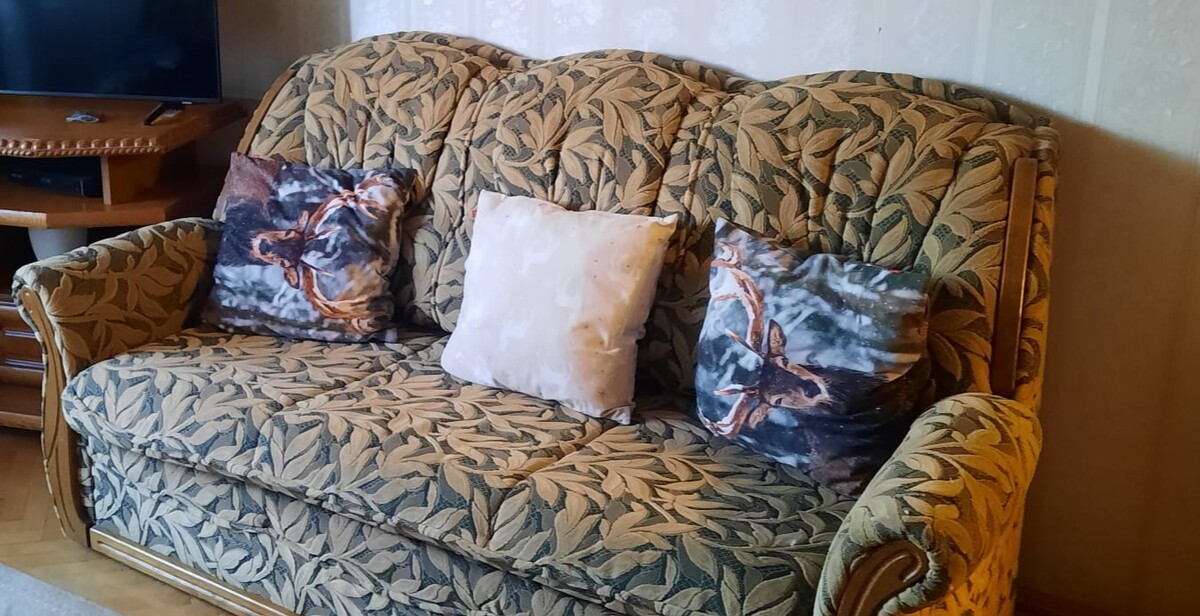 Elbląg Oddam za dużą czekoladę: komplet wypoczynkowy (kanapa rozkładana plus dwa fotele) oraz ława pokojowa rozkładana