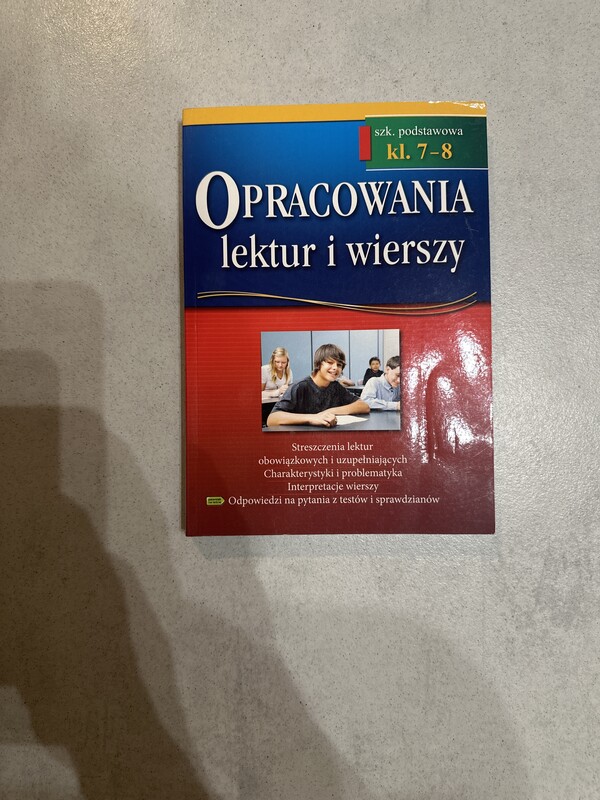 Elbląg Sprzedam opracowania lektur i wierszy dla szkoły podstawowej klasa 7-8.