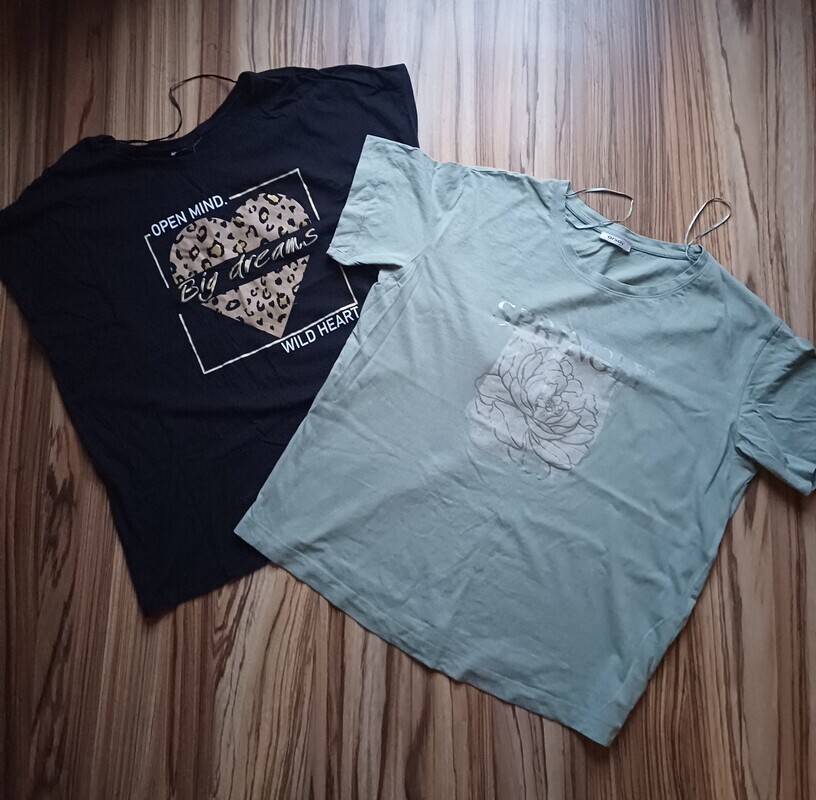 Elbląg 2x Bluzki bawełniane (zielona Orsay) rozmiar XXL stan idealny 20 zł sztuka