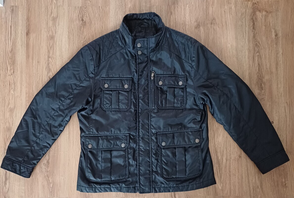 Elbląg Kurtka męska rozmiar 54 lub L XL ocieplana przejściowa czarna liczne kieszenie stan doskonały skandynawsks