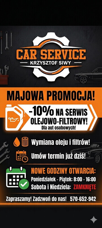 Elbląg CAR SERVICE KRZYSZTOF SIWY 
TWÓJ MECHANIK BLISKO ELBLĄGA!