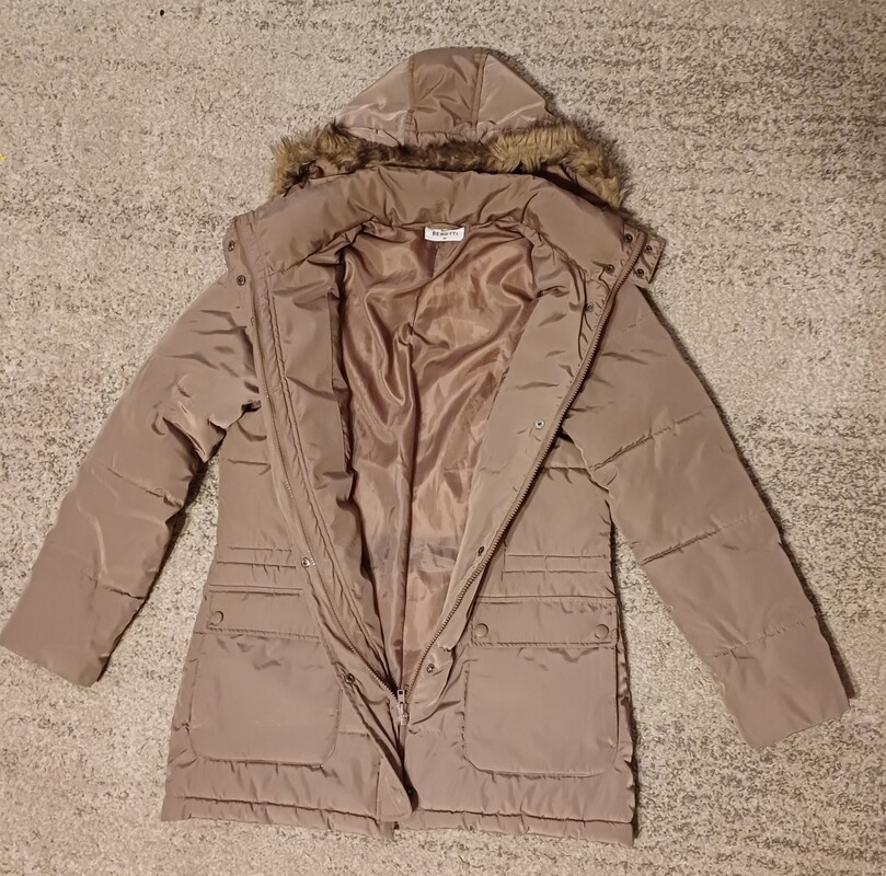Elbląg Kurtka zimowa damska Gina Benotti rozmiar 38 stan idealny jak nowa, ciepła I lekka kolor kawa latte