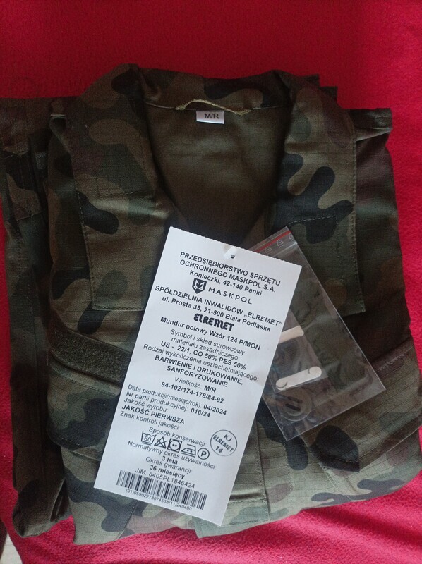 Elbląg Witam mam do sprzedania nowy komplet munduru wojskowego ( letni ) idealny dla grzybiarzy, wędkarzy bądź innych