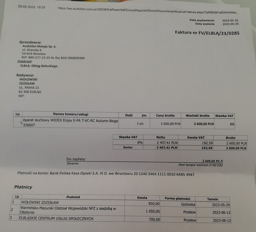 Elbląg Sprzedam aparat słuchowy model uniwersalny
Stan bdb w pełni sprawny kupiony za 2500
Odsprzedam za symboliczną