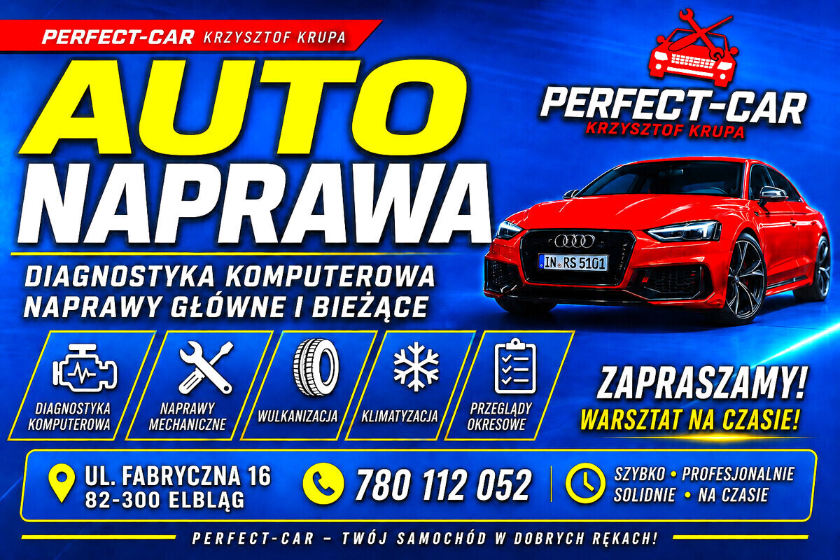 Elbląg SERWIS SAMOCHODOWY PERFECT-CAR AUTO NAPRAWA FABRYCZNA16 KRUPA KRZYSZTOF-Klimatyzacja Nabijanie