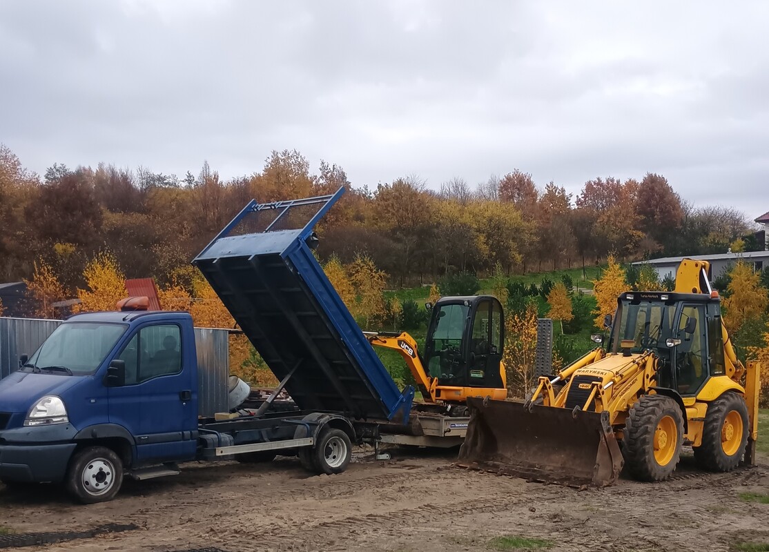 Elbląg Usługi ziemne, koparko ładowarka, minikoparka, transport wywrotka 3,5 tony