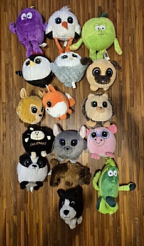 Elbląg Maskotki/pluszaki o różnej tematyce (jak na zdjęciach) - 30 zł za 16 sztuk. 
Nowe nigdy nie używane.