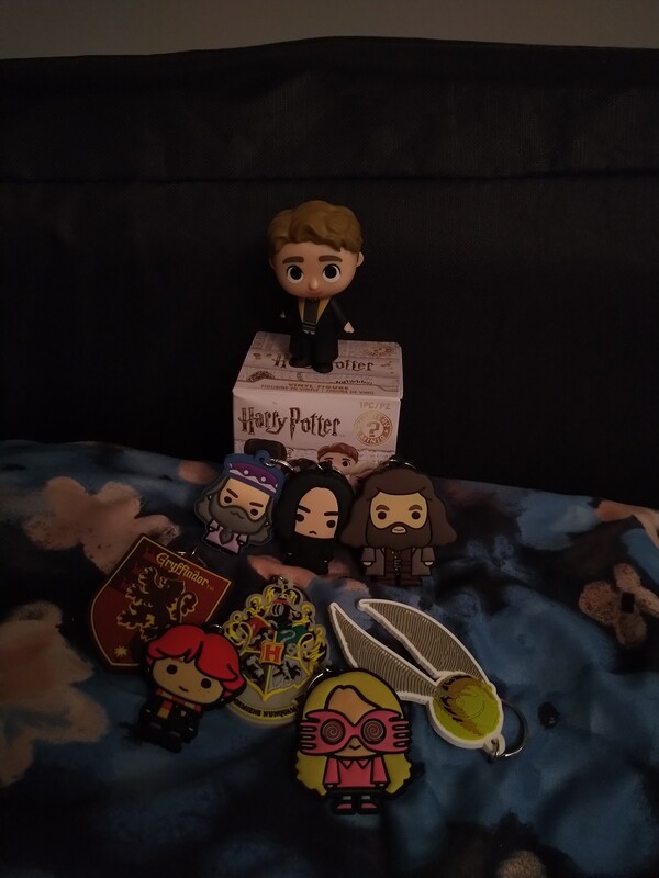 Elbląg Sprzedam figurkę Funko (wyciągana z pudełka) i breloczki Harry Potter, stan jak na zdjęciach, odbiór osobisty,