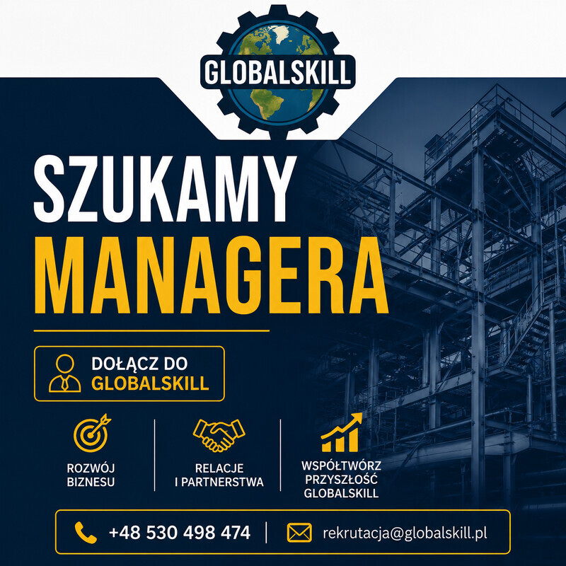 Elbląg Manager ds. Rozwoju Biznesu / Business Development Manager
Globalskill Sp. z o. o. to firma realizująca