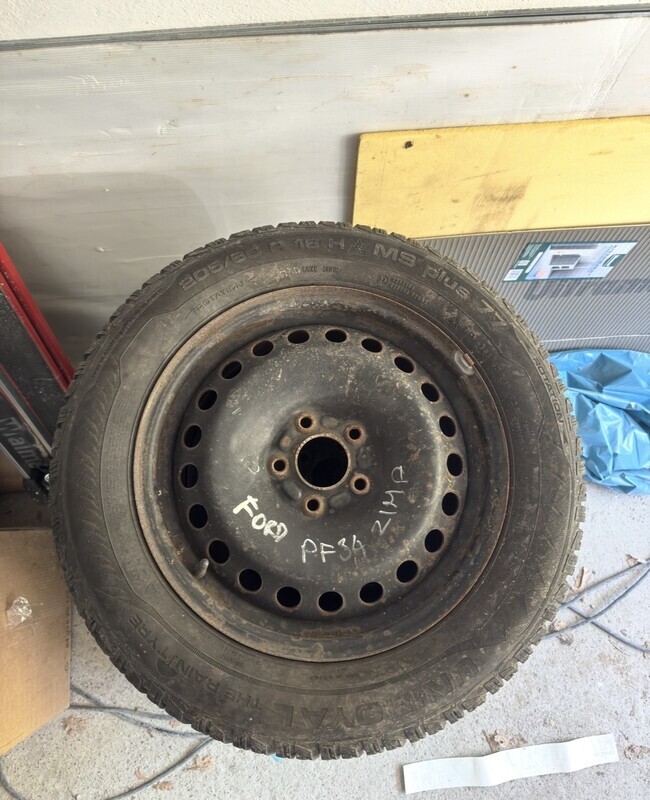 Elbląg Sprzedam felgi stalowe z oponami zimowymi UNIROYAL 205/60 R16 Zestaw z Forda turneo. Potrzebujesz więcej