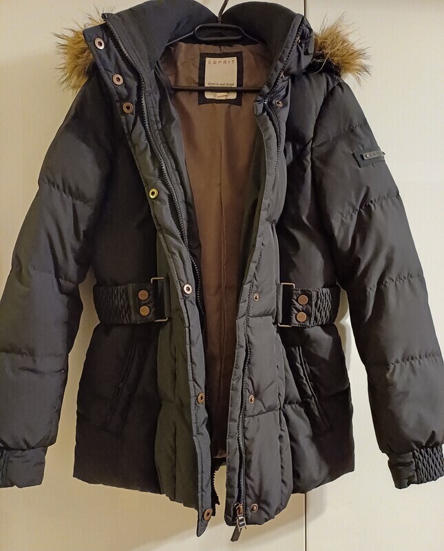 Elbląg NOWA kurtka ESPRIT rozmiar z metki 40 ale pasuje bardziej na 38,puch naturalny, ciepła, lekka, wygodna, ciemny
